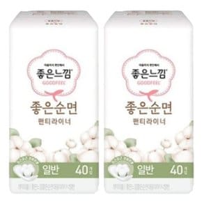 좋은느낌 라이너 좋은순면 일반 40px2팩 총80입