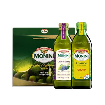 신세계 가공 [9/22(월)부터 순차출고]  모니니 S1호(엑스트라버진올리브오일 500ml  + 포도씨오일 500ml)