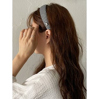 오에이알 Vintage Mood Cameo Hound Check Volume HairBand [Black]