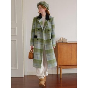 Cest_Matcha plaid woolen coat