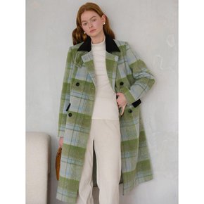 Cest_Matcha plaid woolen coat