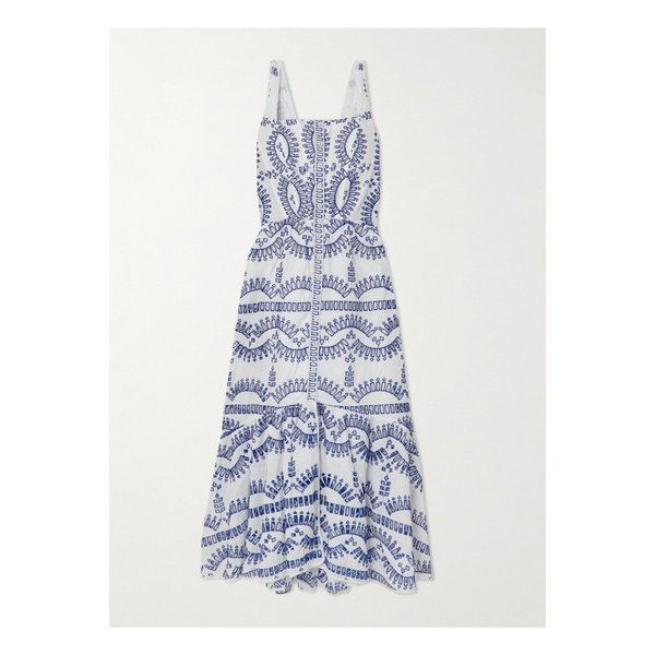 차로루이즈 니시 스모킹 스캘럽 브로드리 앙글레즈 미디 드레스 1647597326751509