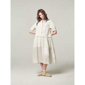 Tailored collar - shirts dress Ivory