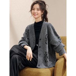 로즈 패턴 니트가디건_P406433763