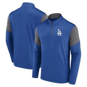 4385441 FANATICS Mens Fanatics Branded Royal Los Angeles Dodgers Logo Quarter-Zip Top