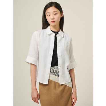 빈폴레이디스 리넨 반소매 셔츠  화이트 (BF5365C011)