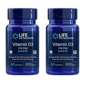 [해외직구]Life Extension Vitamin D3 라이프 익스텐션 비타민D3 5000IU 60소프트젤 2팩