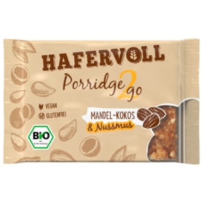 하퍼볼 Hafervoll 오트밀 바 아몬드 & 너트 무스 비건 55g