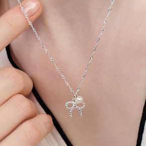 [하이키 서이,강예서 착용][sv925] ribbon string pearl necklace