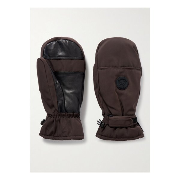 이브살로몬 가죽 트리밍 아플리케 패딩 스키 벙어리장갑 브라운 46376663162873893