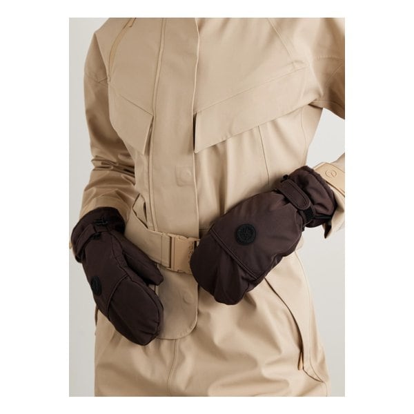 이브살로몬 가죽 트리밍 아플리케 패딩 스키 벙어리장갑 브라운 46376663162873893