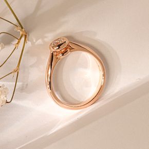 3부 다이아 반지 베젤 심플 천연 랩 선물 결혼 기념일 14K 18K