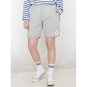 [UNISEX]플라워도트 로고스마일 트레이닝 반바지_그레이