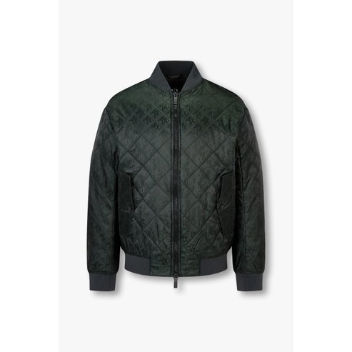 ARMANI EXCHANGE AX남성 톤온톤 로고 패턴 퀼팅 자켓A415110001다크그린