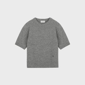 SOFY ALPACA ROUND KNIT TOP GREY