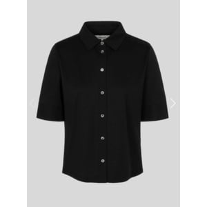 빈폴레이디스 리넨 혼방 5부 소매 티셔츠 - 블랙 BF4442C025