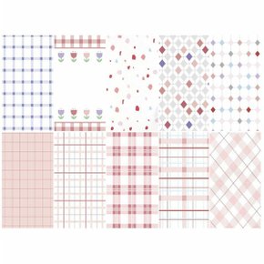귀여운메모지 사각 컬러 다꾸배경지 패턴단면 핑크 (WCA5B5E)