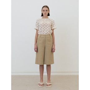 checkerboard knitted top (ivory)