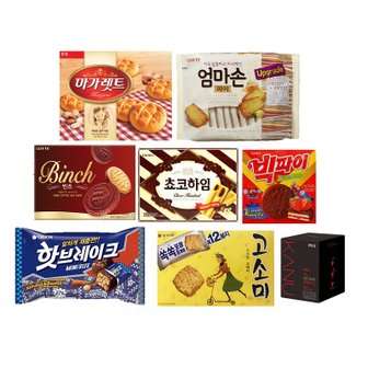 씩씩가게 커피와 함께하는 커피타임 / 마가렛트 엄마손파이 쵸코하임 빅파이 빈츠 고소미 핫브레이크 커피1종