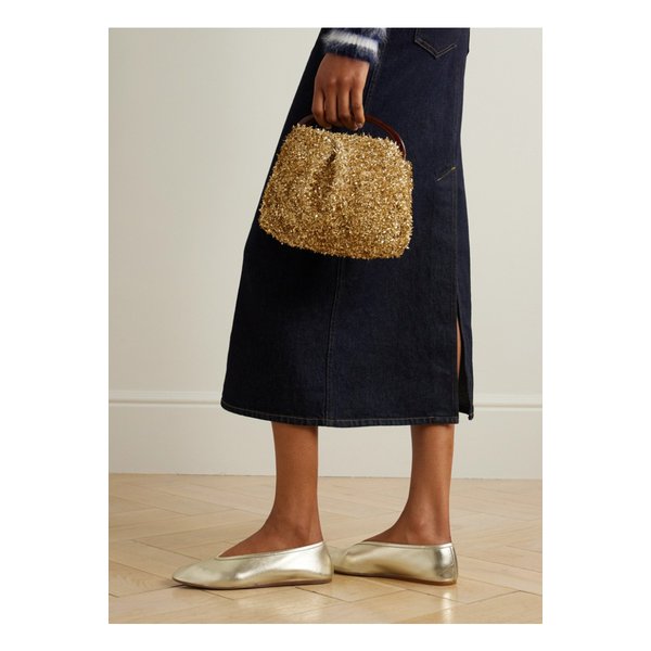 르 몽드 베릴 루나 메탈릭 가죽 발레리나 플랫 골드 1647597352081535