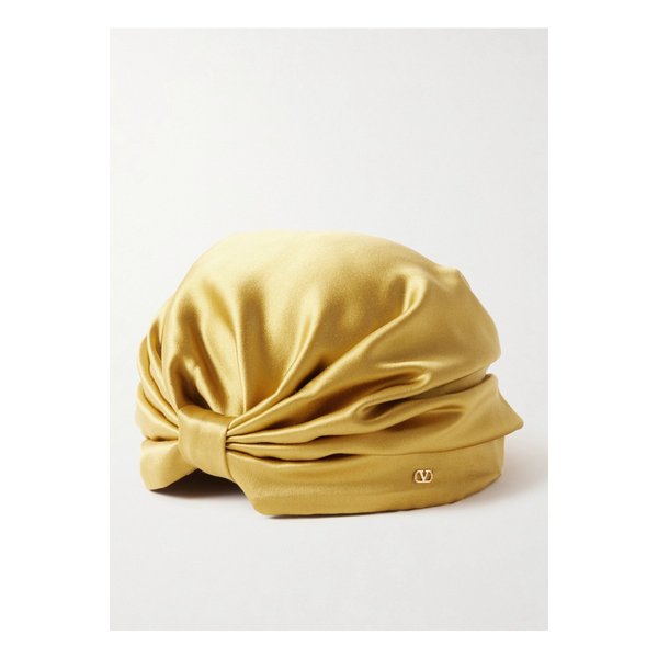 개더 실크 새틴 헤드 스카프 옐로 1647597353595739