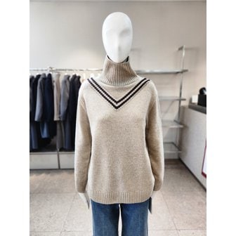 NICE CLAUP [여주점] [나이스클랍] 레이어드 목폴라 오버 니트 A254PWKB38