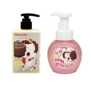뚱 고보습 퍼퓸 핸드로션 달콤한 과일향 300ml+뚱 베이비 버블 비누 300ml