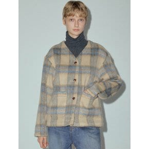 Wool Hairy Check Cardigan_CTO127(2color)