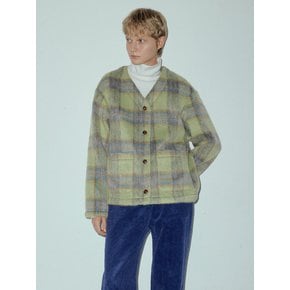 Wool Hairy Check Cardigan_CTO127(2color)