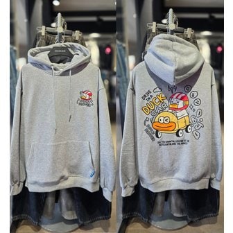 더블제이디 [시흥점] 융기모 드라이브 덕 세미오버핏 그레이후드티(남여공용)/JGZZ30B21GY