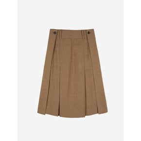 STRAIGHT MIDI SKIRT - TAN BRWON