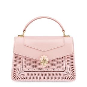 불가리 Rattan Serpenti Forever 탑핸들 백 핑크 미디움 1872644