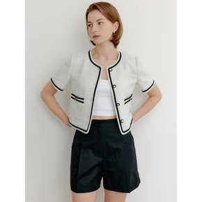 루시 콤비 트위드 자켓_화이트 / LUCY COMBI TWEED JACKET_WHITE