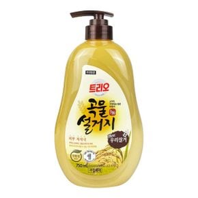 트리오 곡물 설거지 우리쌀겨 현미 주방세제 750ml-O X ( 2매입 )