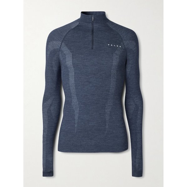 팔케 프린트 울 블렌드 하프 집 스키 베이스 레이어 46376663162992030