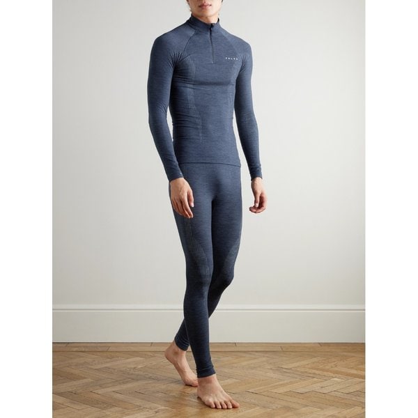 팔케 프린트 울 블렌드 하프 집 스키 베이스 레이어 46376663162992030