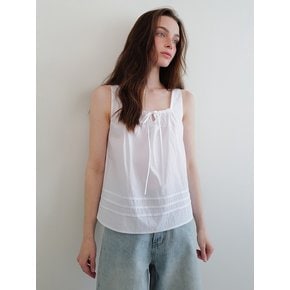 Square shirring blouse (white)