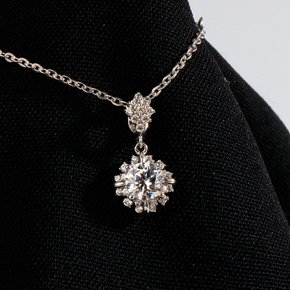 3부 다이아 목걸이 천연 우신 VVS1 까멜리아 선물 결혼 프로포즈 14K