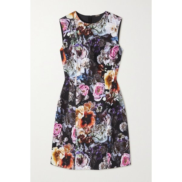 아담 립스 Floral-print Cotton-blend Twill Mini Dress 블랙 34344356236755863