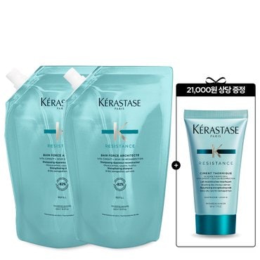 케라스타즈 [8월] 듀오 세트 방 포스 아키텍트 샴푸 리필 500ml [손상 모발용]