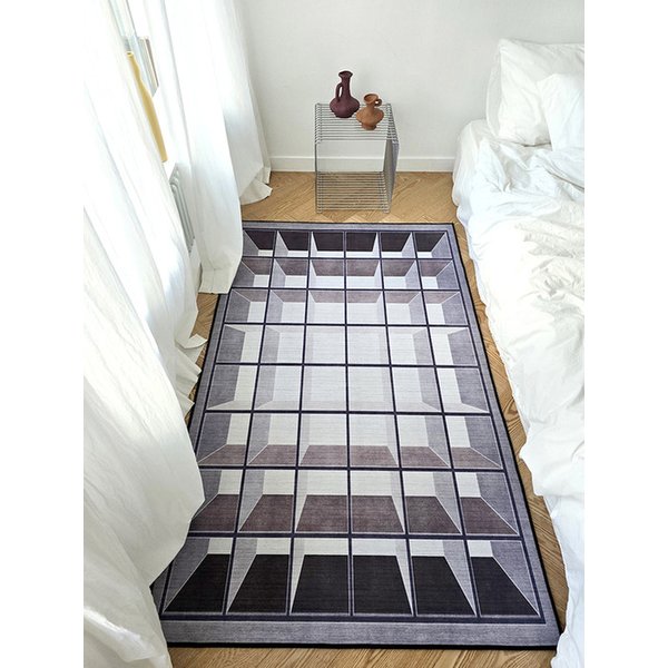 공간 체크 소프트 러그 100x160