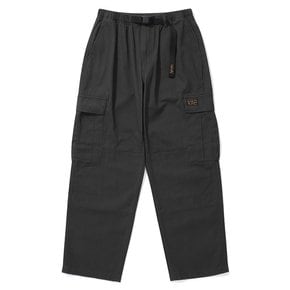 SL-LABEL BELTED CARGO COTTON PANTS 차콜