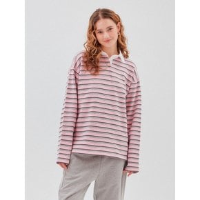 Unique Stripe Collar t-shirt pink