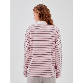 Unique Stripe Collar t-shirt pink