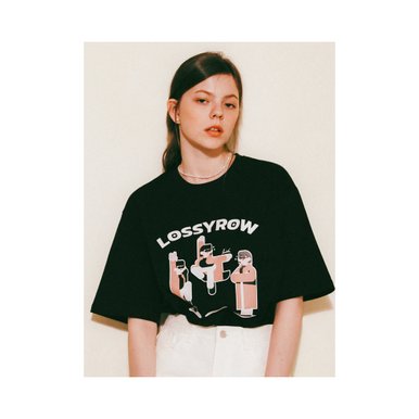 lossyrow X Vanrora Graphic T-Shirt Black