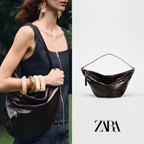 ZARA 자라 블랙 레더 숄더 백