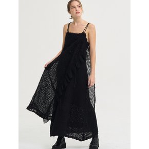 Melody Lace Layered Ruffle Dress_Black