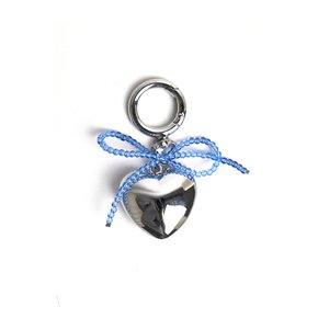 WIL604 Heart Beads Ribbon Keyring