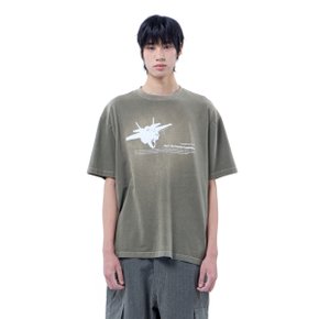 F35 GARMENT DYED BRUSH T-SHIRT (KHAKI)