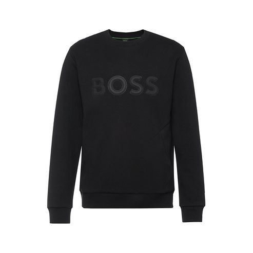 BOSS [SU24][Green] 레귤러핏 로고 맨투맨 블랙(50510350001)